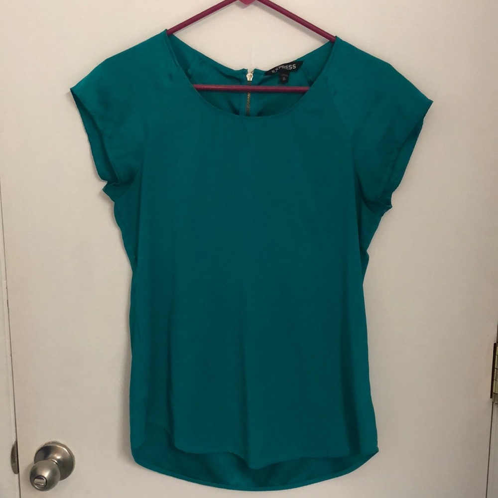 Express quarter zip back top